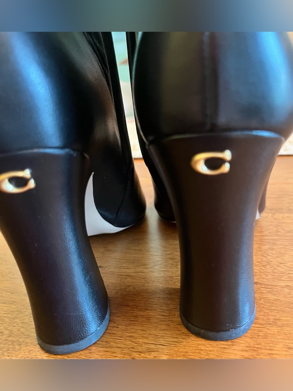 Coach Black Pointed-Toe Leather Heeled Ankle Boots - Picture 3 of 13
